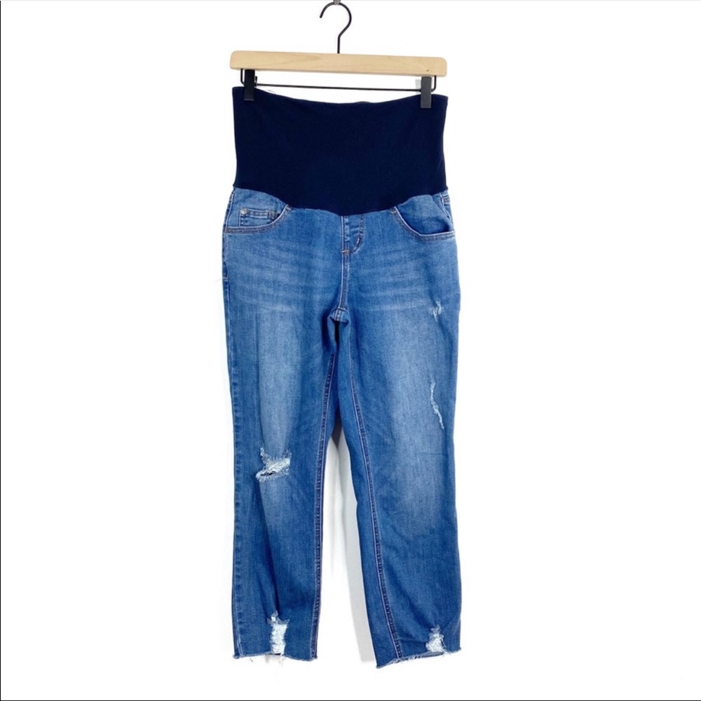 Motherhood Maternity Distressed Raw Hem Jeans M